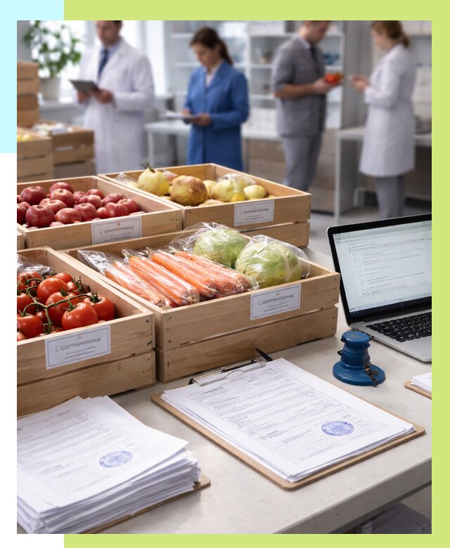 Сертификация овощей и фруктов в Павлове от 8616 р. | Алешин-Пвв