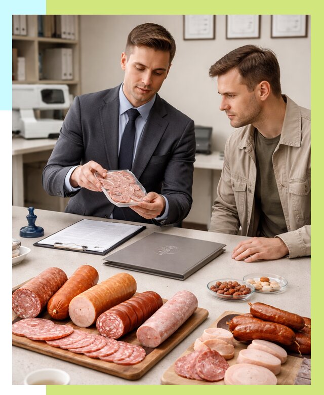 Сертификация колбасных изделий в Павлове от 7603 р. | Алешин-Пвв