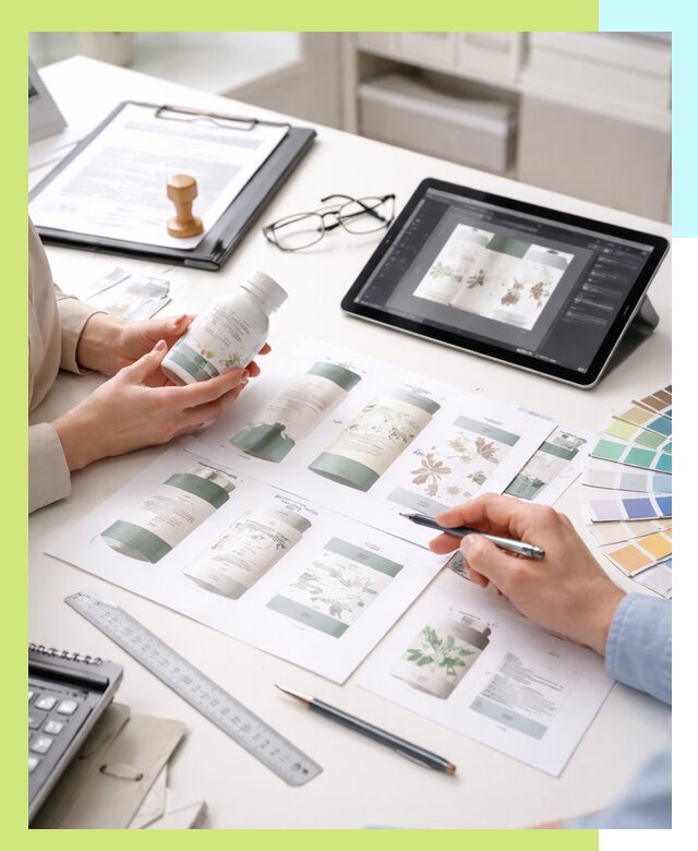 Профессиональная разработка дизайна и текста этикетки продукции в Павлове