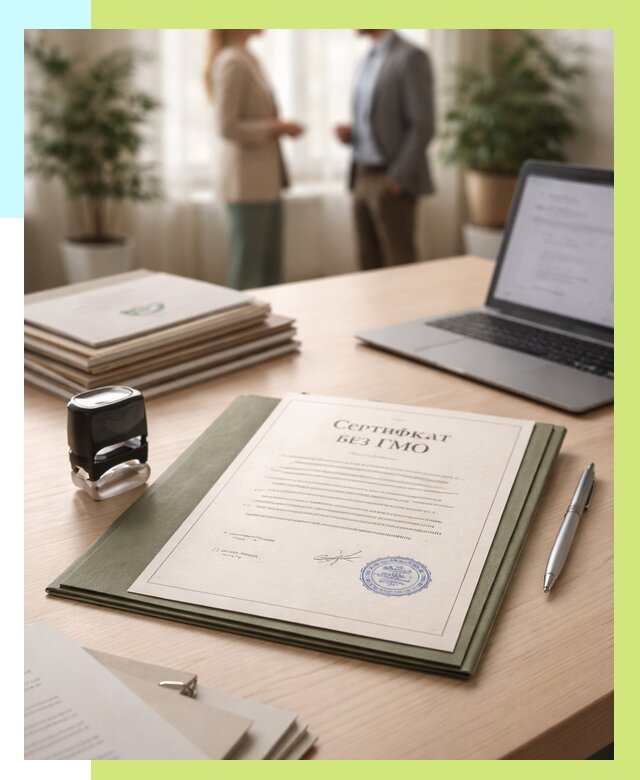 Сертификат без ГМО в Павлове от 7603 р. оформить срочно Алешин-Пвв